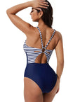 SUUKSESS Women One Piece Tummy Control Swimsuit Deep V Neck Cutout Bathing Suit-SUUKSESS-SUUKSESS