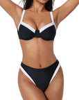Color Block Underwire 2 Piece Swimsuit-SUUKSESS-SUUKSESS