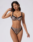 Color Block Underwire 2 Piece Swimsuit-SUUKSESS-Leopard-S-SUUKSESS