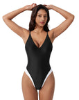 V Open Back One Piece Swimsuits-SUUKSESS-SUUKSESS