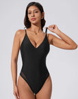 V Open Back One Piece Swimsuits-SUUKSESS-SUUKSESS