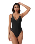 V Open Back One Piece Swimsuits-SUUKSESS-SUUKSESS