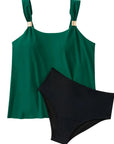 SUUKSESS Women Ruffle High Waisted Tankini Swimsuit Tummy Control Bathing Suit-SUUKSESS-SUUKSESS