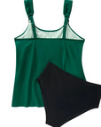 SUUKSESS Women Ruffle High Waisted Tankini Swimsuit Tummy Control Bathing Suit-SUUKSESS-SUUKSESS