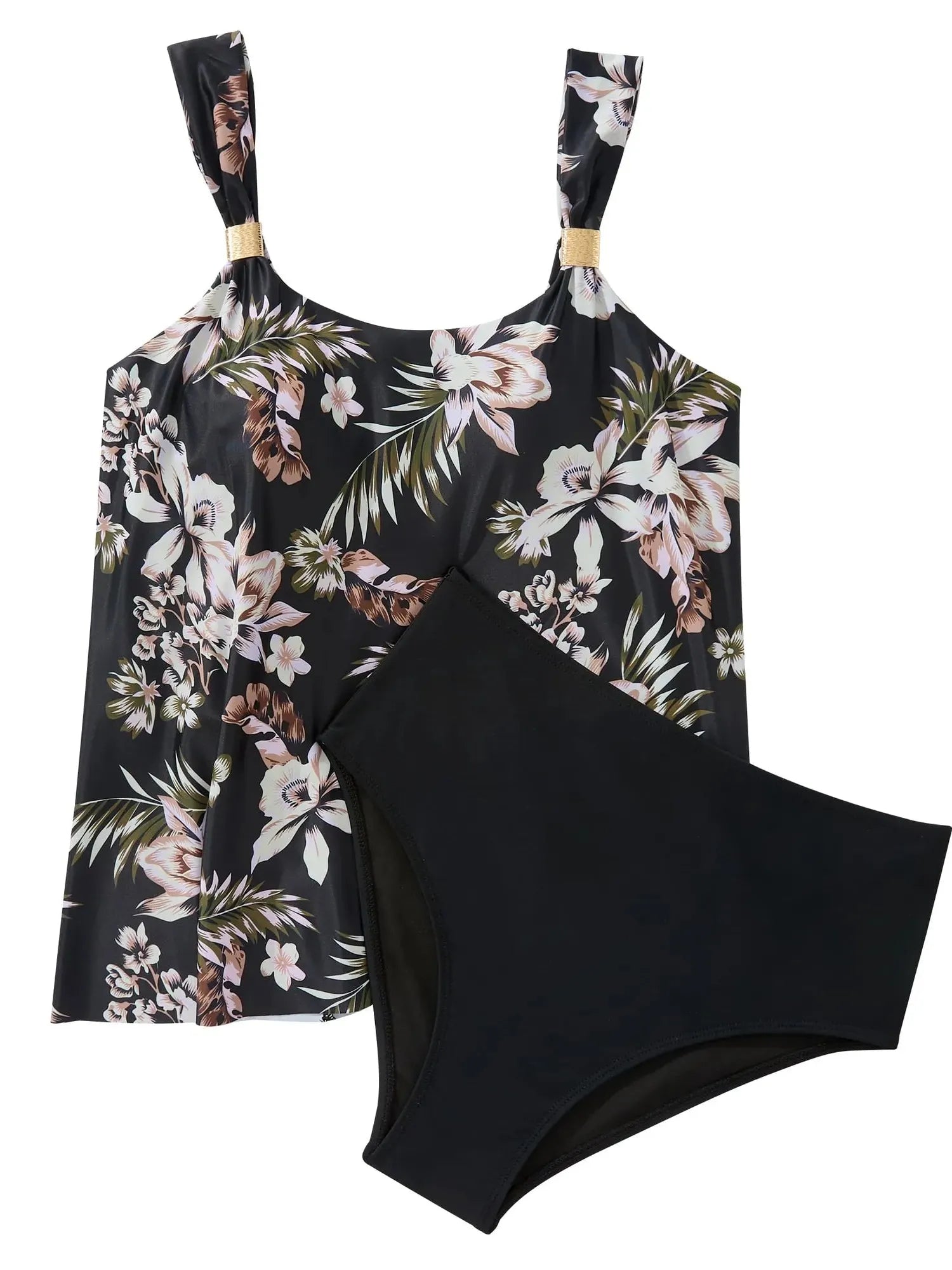 SUUKSESS Women Ruffle High Waisted Tankini Swimsuit Tummy Control Bathing Suit-SUUKSESS-SUUKSESS
