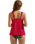 SUUKSESS Women Ruffle High Waisted Tankini Swimsuit Tummy Control Bathing Suit-SUUKSESS-SUUKSESS