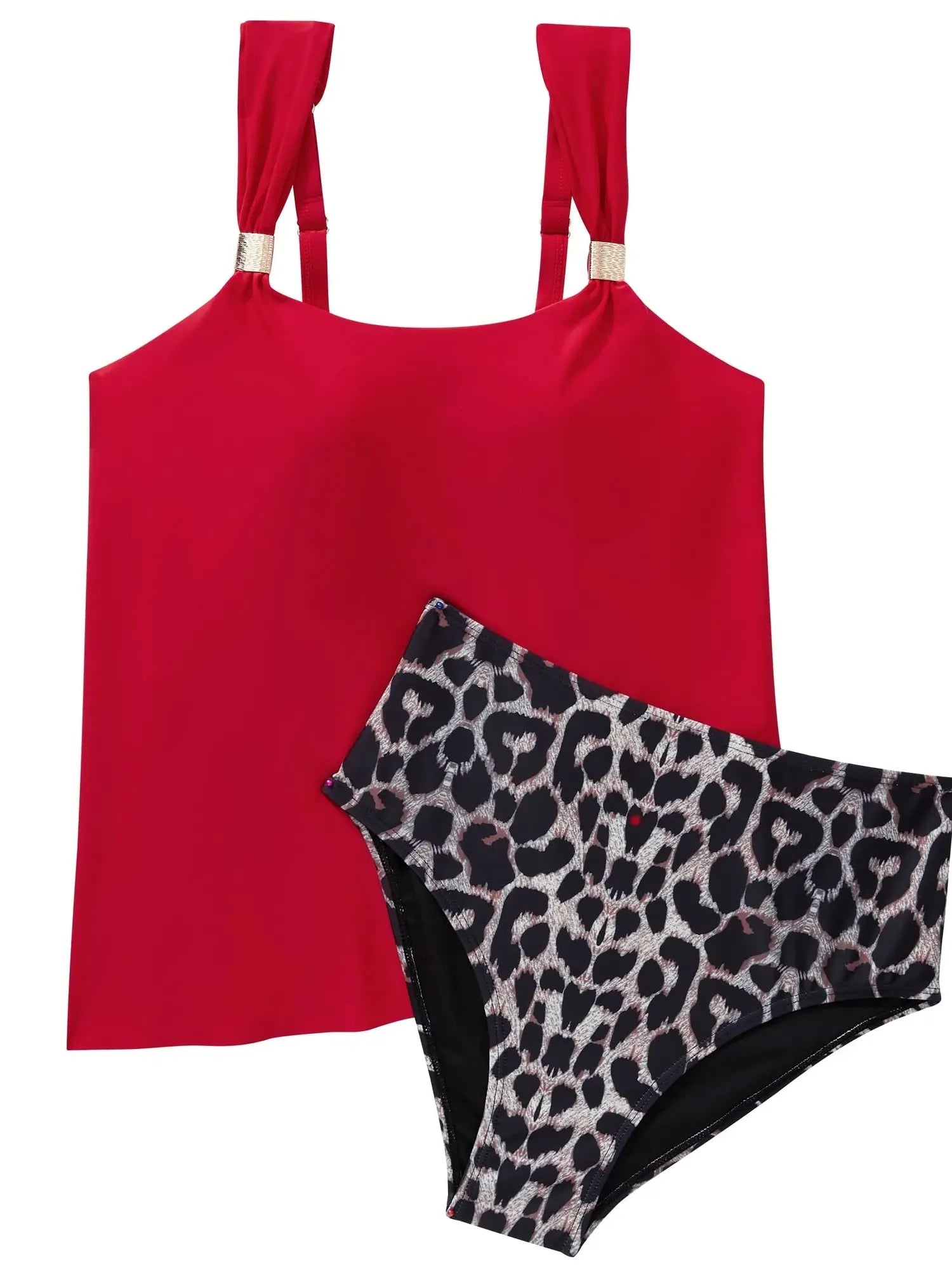 SUUKSESS Women Ruffle High Waisted Tankini Swimsuit Tummy Control Bathing Suit-SUUKSESS-SUUKSESS