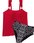 SUUKSESS Women Ruffle High Waisted Tankini Swimsuit Tummy Control Bathing Suit-SUUKSESS-SUUKSESS