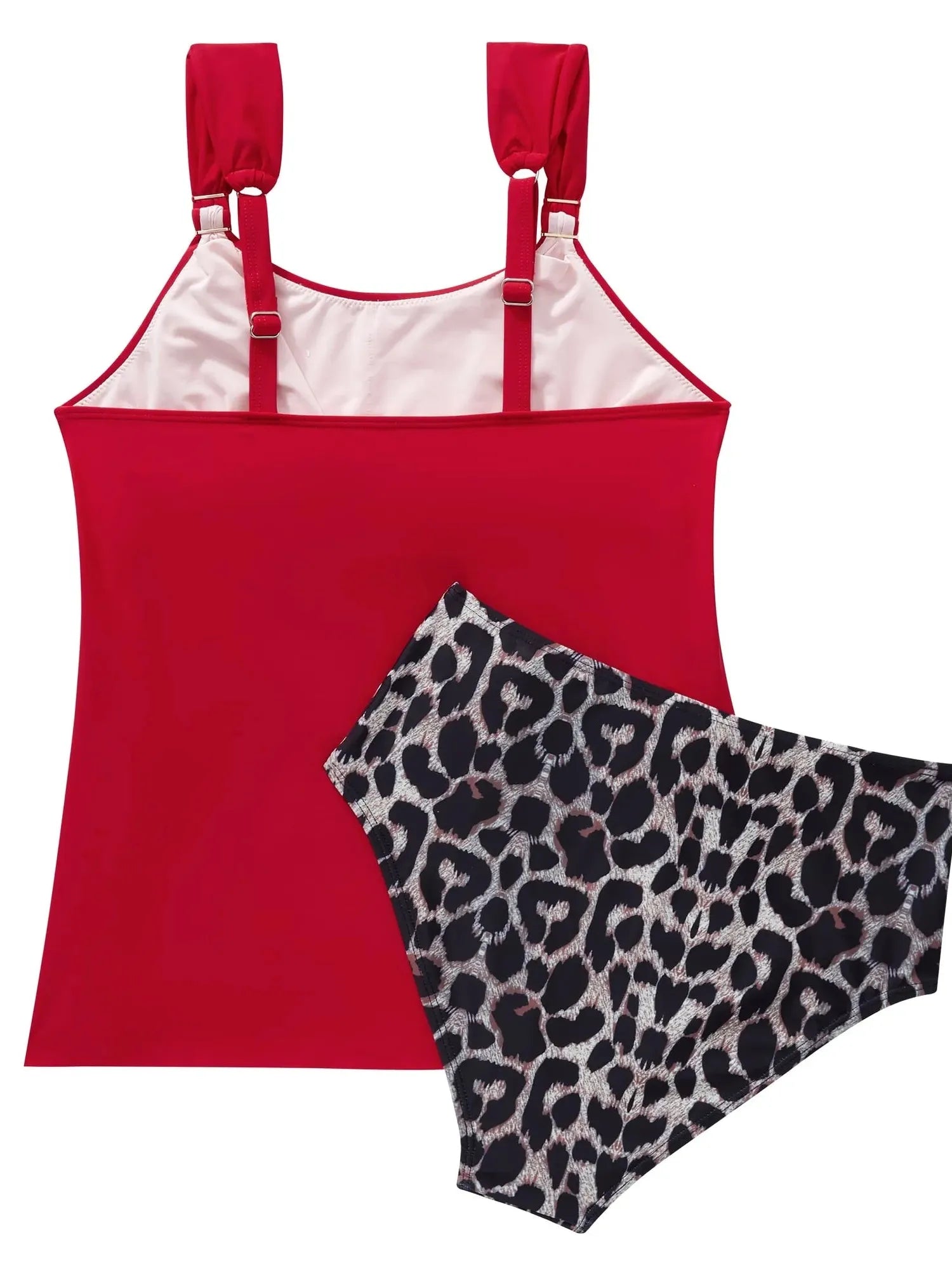 SUUKSESS Women Ruffle High Waisted Tankini Swimsuit Tummy Control Bathing Suit-SUUKSESS-SUUKSESS