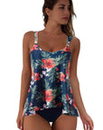 SUUKSESS Women Ruffle High Waisted Tankini Swimsuit Tummy Control Bathing Suit-SUUKSESS-SUUKSESS