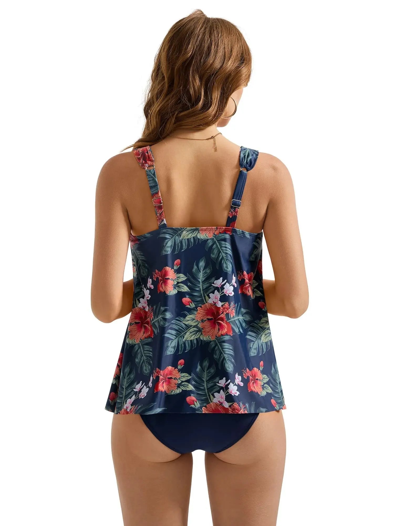 SUUKSESS Women Ruffle High Waisted Tankini Swimsuit Tummy Control Bathing Suit-SUUKSESS-SUUKSESS