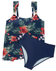 SUUKSESS Women Ruffle High Waisted Tankini Swimsuit Tummy Control Bathing Suit-SUUKSESS-SUUKSESS