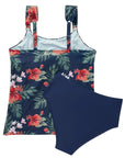 SUUKSESS Women Ruffle High Waisted Tankini Swimsuit Tummy Control Bathing Suit-SUUKSESS-SUUKSESS