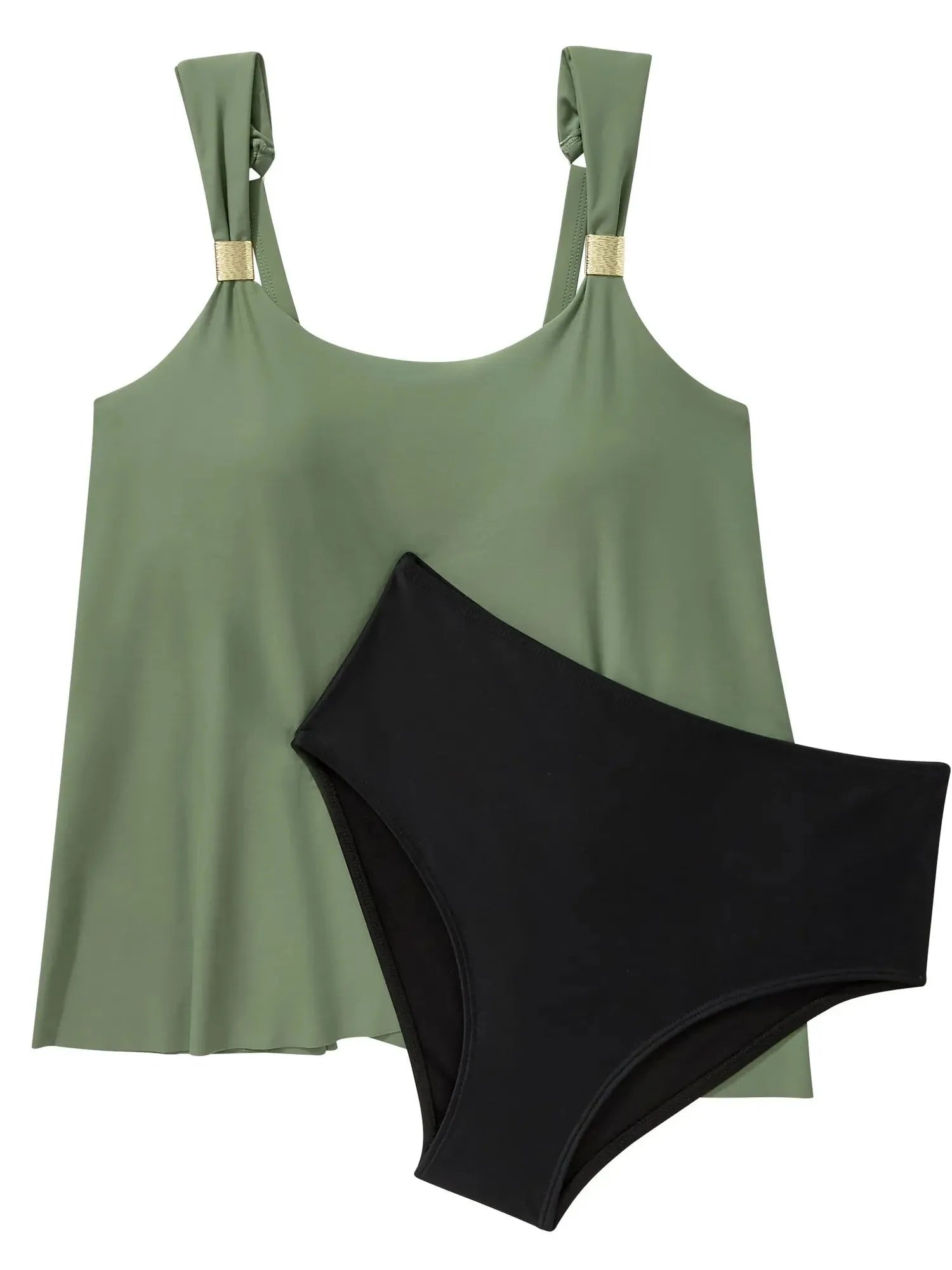 SUUKSESS Women Ruffle High Waisted Tankini Swimsuit Tummy Control Bathing Suit-SUUKSESS-SUUKSESS