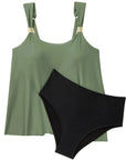 SUUKSESS Women Ruffle High Waisted Tankini Swimsuit Tummy Control Bathing Suit-SUUKSESS-SUUKSESS