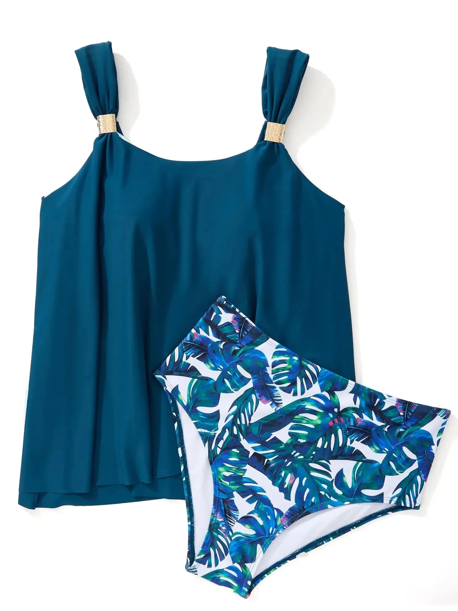 SUUKSESS Women Ruffle High Waisted Tankini Swimsuit Tummy Control Bathing Suit-SUUKSESS-SUUKSESS
