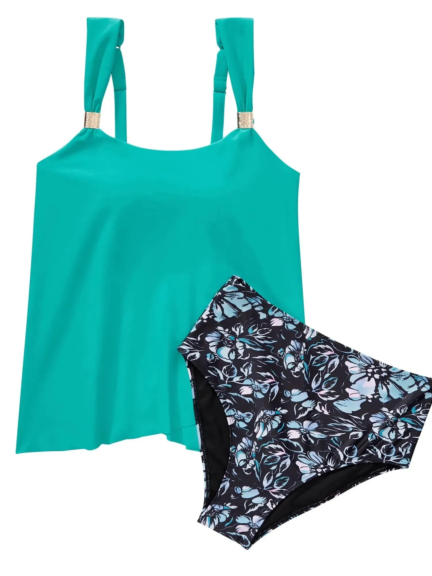 SUUKSESS Women Ruffle High Waisted Tankini Swimsuit Tummy Control Bathing Suit-SUUKSESS-SUUKSESS