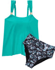 SUUKSESS Women Ruffle High Waisted Tankini Swimsuit Tummy Control Bathing Suit-SUUKSESS-SUUKSESS