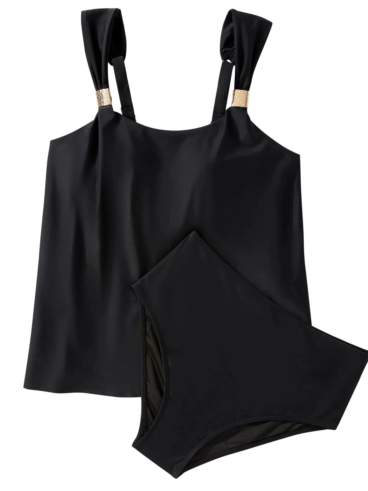 SUUKSESS Women Ruffle High Waisted Tankini Swimsuit Tummy Control Bathing Suit-SUUKSESS-SUUKSESS