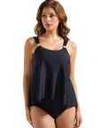 SUUKSESS Women Ruffle High Waisted Tankini Swimsuit Tummy Control Bathing Suit-SUUKSESS-SUUKSESS