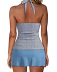 SUUKSESS Women Tummy Control Tankini Swimsuit Sexy Halter Bathing Suit 2 Piece-SUUKSESS-SUUKSESS