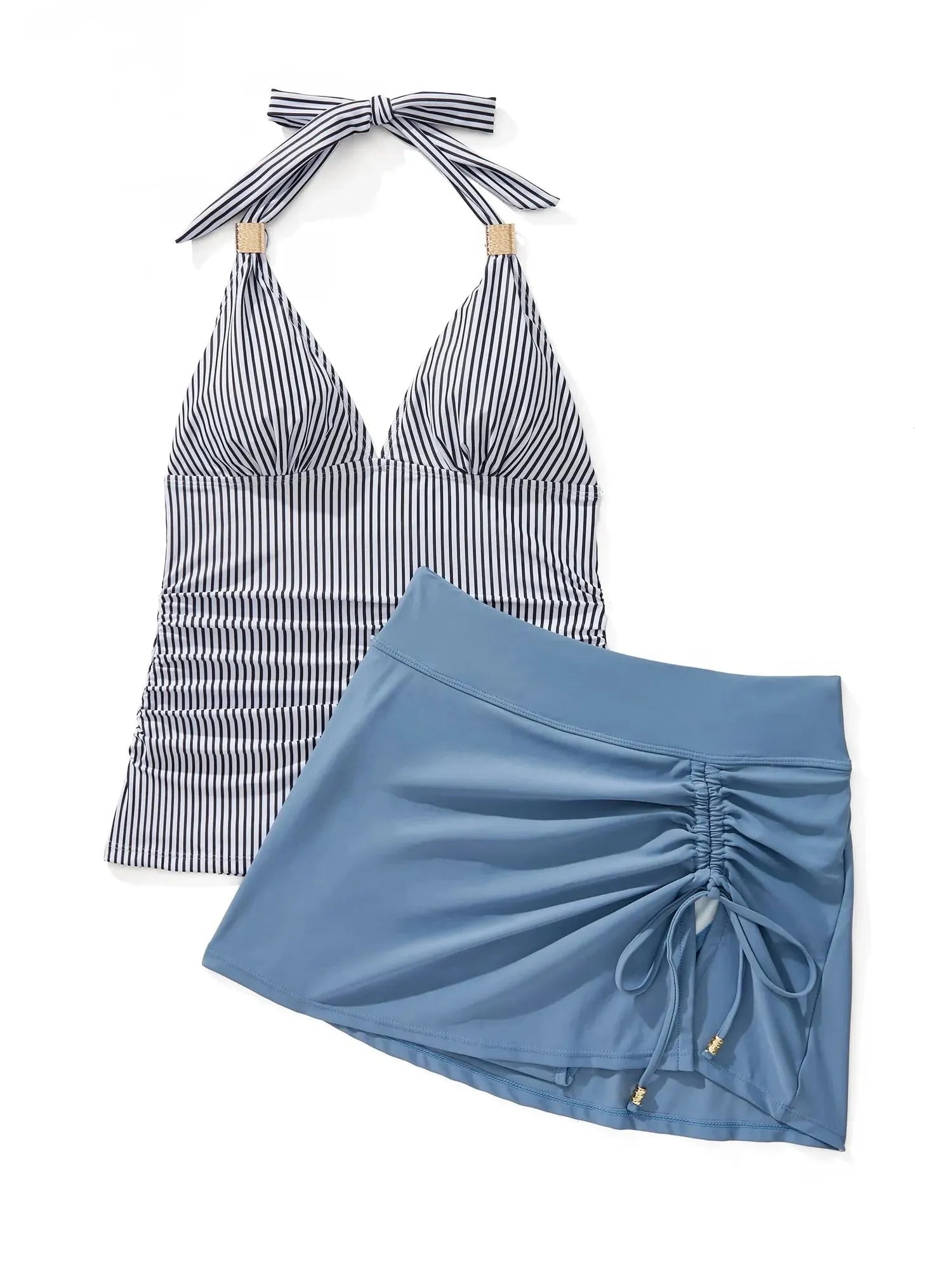 SUUKSESS Women Tummy Control Tankini Swimsuit Sexy Halter Bathing Suit 2 Piece-SUUKSESS-SUUKSESS