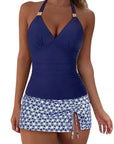 SUUKSESS Women Tummy Control Tankini Swimsuit Sexy Halter Bathing Suit 2 Piece-SUUKSESS-Navy Blue Star-S-SUUKSESS