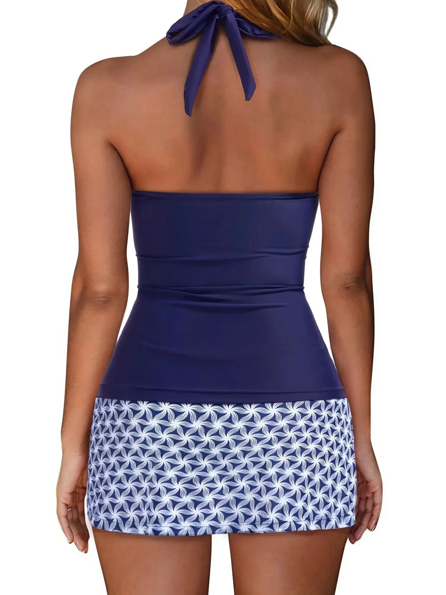 SUUKSESS Women Tummy Control Tankini Swimsuit Sexy Halter Bathing Suit 2 Piece-SUUKSESS-SUUKSESS