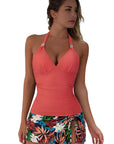 SUUKSESS Women Tummy Control Tankini Swimsuit Sexy Halter Bathing Suit 2 Piece-SUUKSESS-SUUKSESS