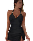SUUKSESS Women Tummy Control Tankini Swimsuit Sexy Halter Bathing Suit 2 Piece-SUUKSESS-SUUKSESS