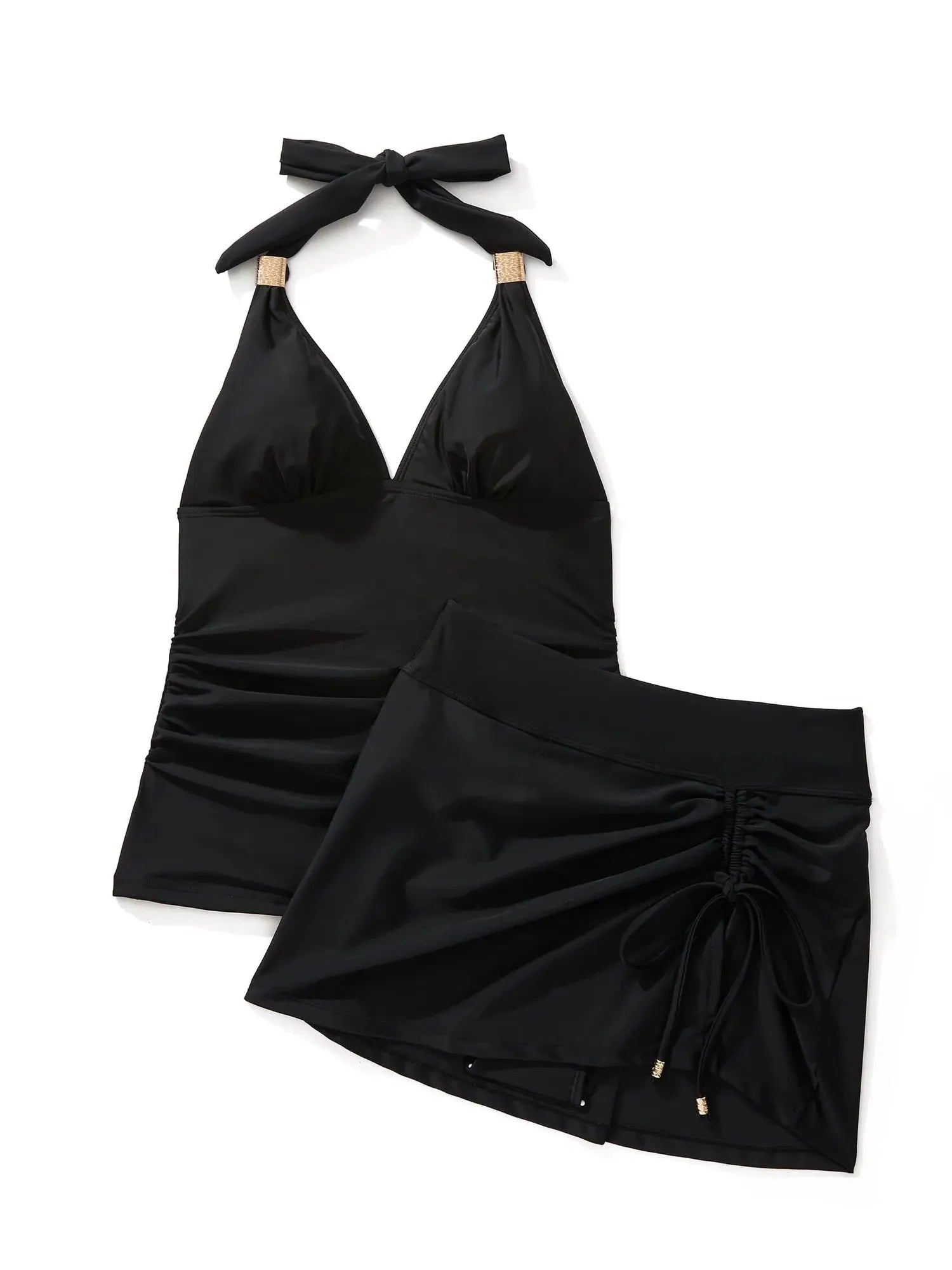 SUUKSESS Women Tummy Control Tankini Swimsuit Sexy Halter Bathing Suit 2 Piece-SUUKSESS-SUUKSESS