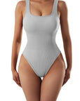 Flash Sales - Ribbed Bodysuit-Clothing-SUUKSESS-Grey-S-SUUKSESS
