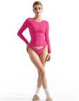 Buttery Soft Crew Neck Shirt - Long Sleeve-Clothing-SUUKSESS-Deep Pink-XS-SUUKSESS