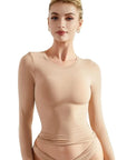 Buttery Soft Crew Neck Shirt - Long Sleeve-Clothing-SUUKSESS-Nude-XS-SUUKSESS