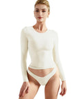 Buttery Soft Crew Neck Shirt - Long Sleeve-Clothing-SUUKSESS-White-XS-SUUKSESS