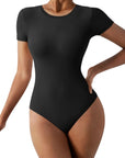 Buttery Soft Crew Neck Bodysuit - Short Sleeve-SUUKSESS