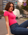 Buttery Soft Crew Neck Bodysuit - Short Sleeve - SUUKSESS