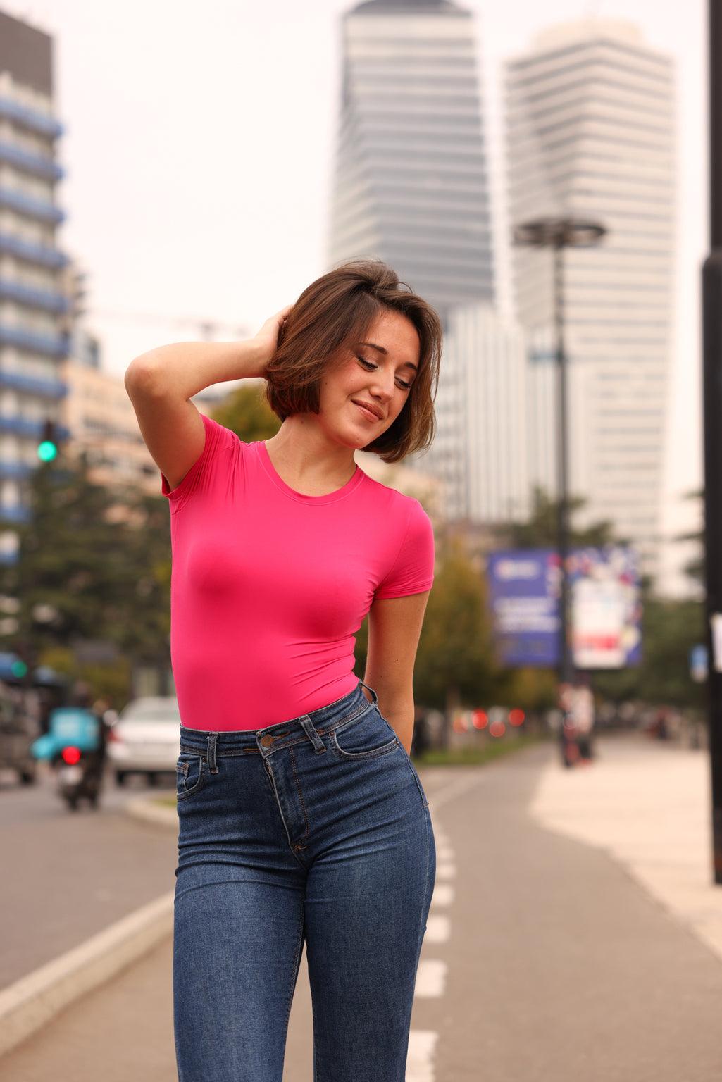 Buttery Soft Crew Neck Bodysuit - Short Sleeve - SUUKSESS