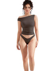 Buttery Soft Off Shoulder Shirt-Clothing-SUUKSESS-Brown-XS-SUUKSESS