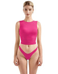 Buttery Soft Open Back Shirt-Clothing-SUUKSESS-Deep Pink-XS-SUUKSESS