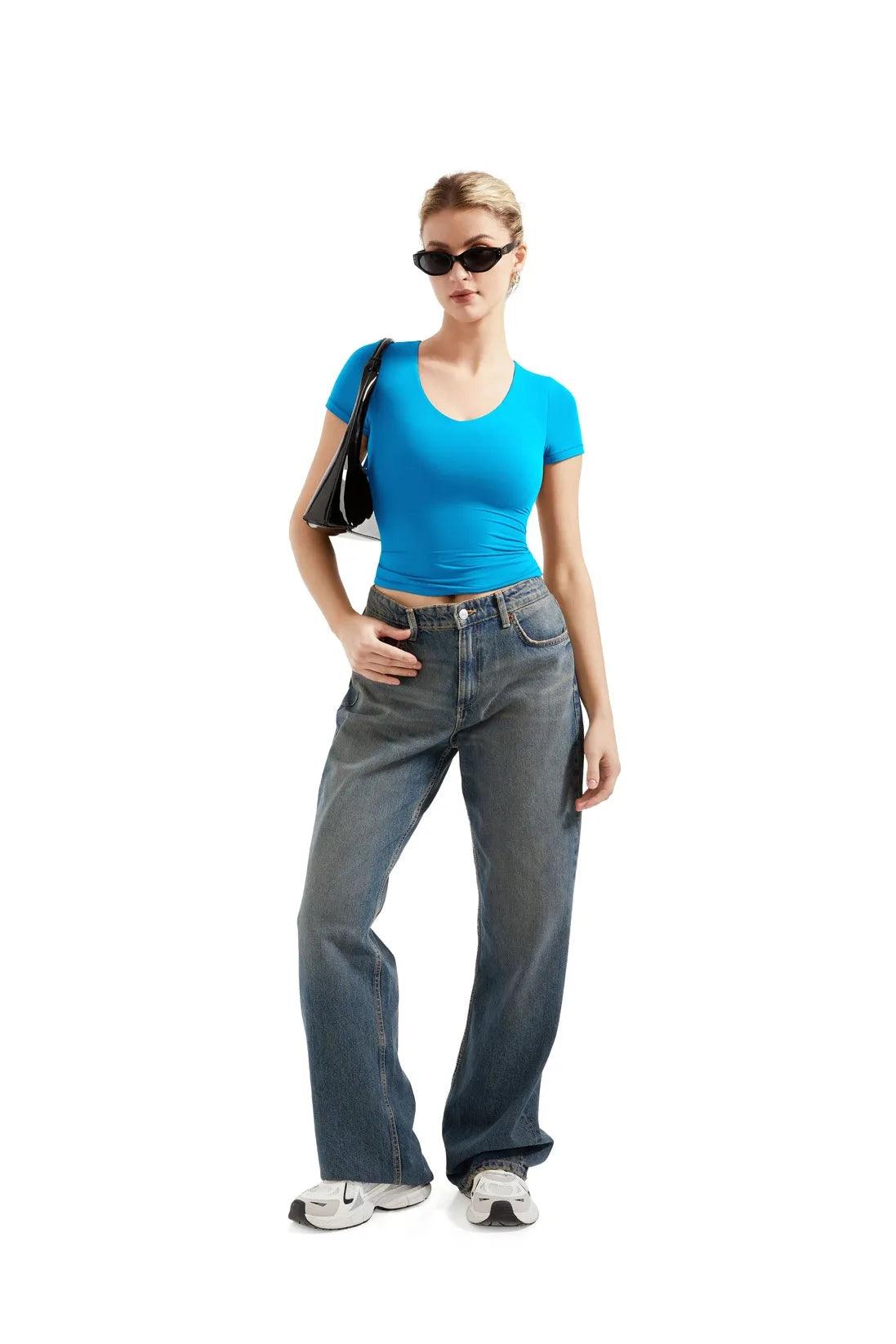 Buttery Soft V Neck Shirt - Short Sleeve-Clothing-SUUKSESS-SUUKSESS