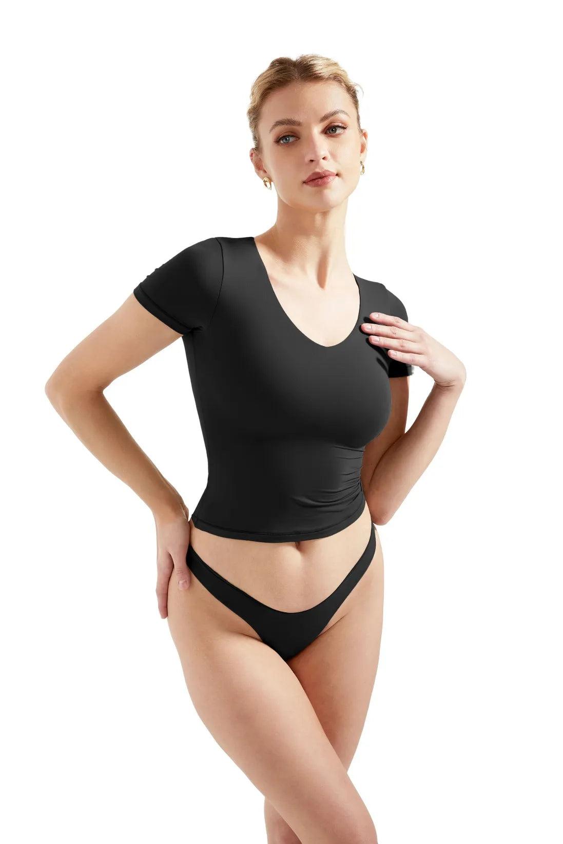 Buttery Soft V Neck Shirt - Short Sleeve-Clothing-SUUKSESS-SUUKSESS