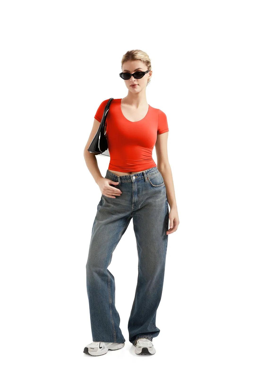 Buttery Soft V Neck Shirt - Short Sleeve-Clothing-SUUKSESS-SUUKSESS