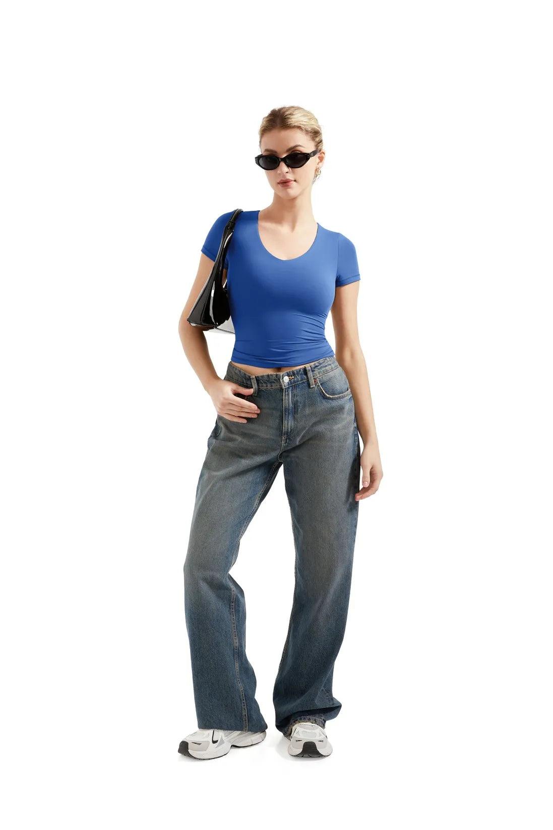 Buttery Soft V Neck Shirt - Short Sleeve-Clothing-SUUKSESS-SUUKSESS