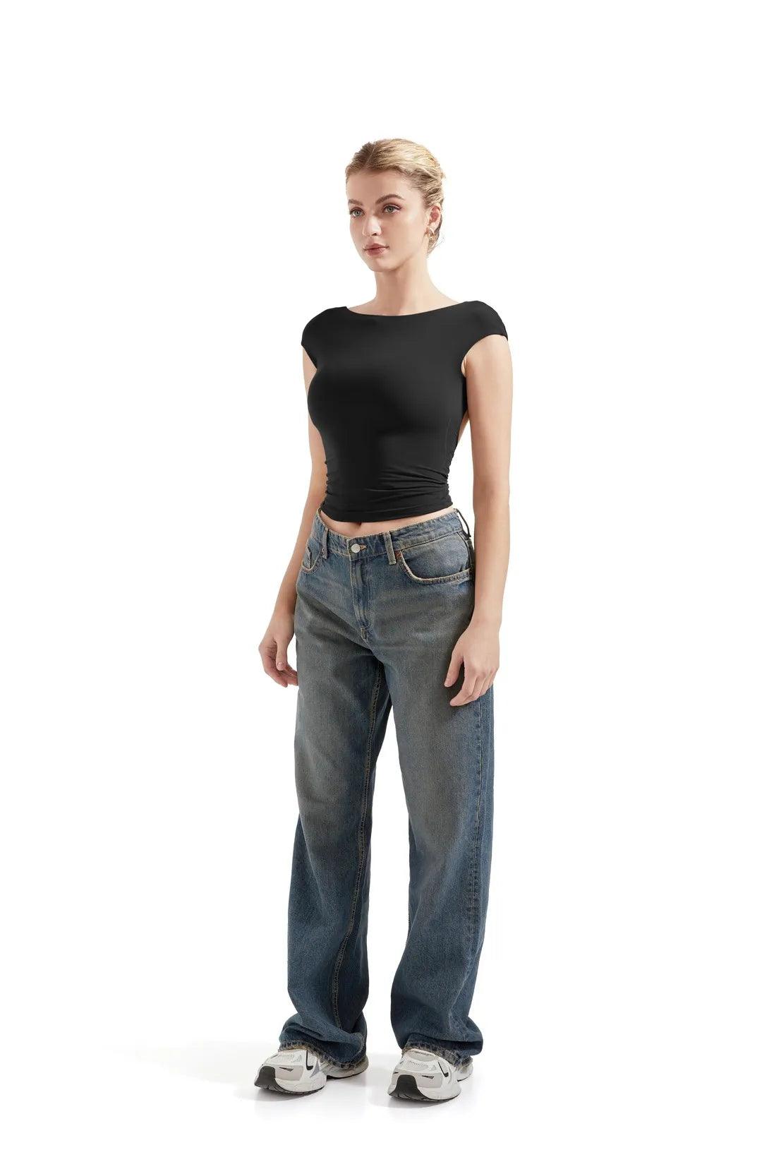 Buttery Soft Backless Shirt-Clothing-SUUKSESS-SUUKSESS