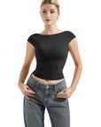 Buttery Soft Backless Shirt-Clothing-SUUKSESS-Black-XS-SUUKSESS
