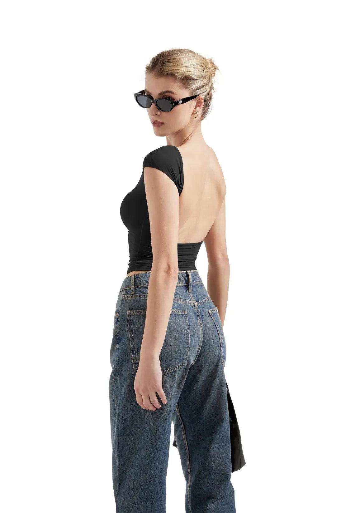 Buttery Soft Backless Shirt-Clothing-SUUKSESS-SUUKSESS