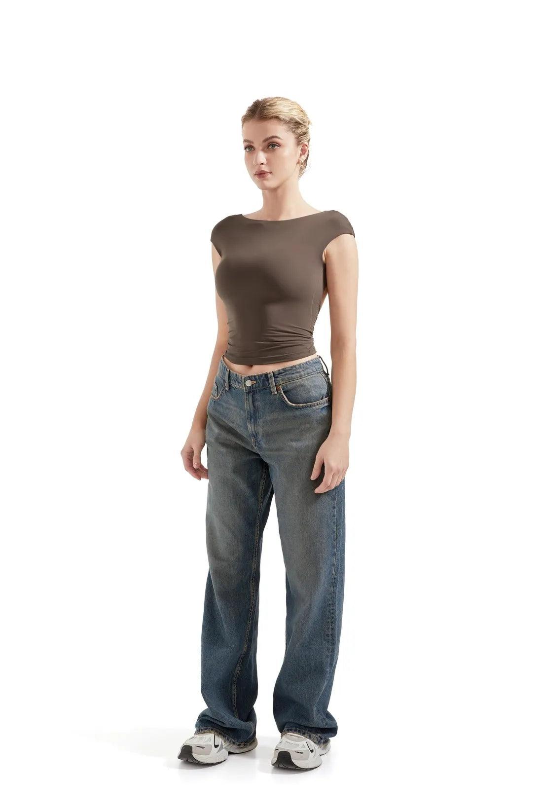 Buttery Soft Backless Shirt-Clothing-SUUKSESS-SUUKSESS