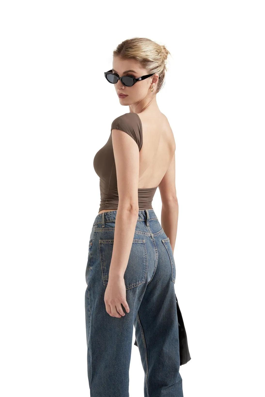 Buttery Soft Backless Shirt-Clothing-SUUKSESS-SUUKSESS