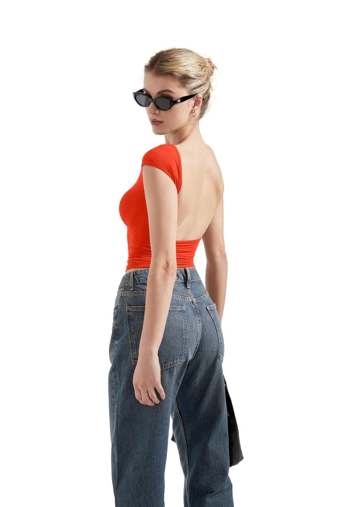 Buttery Soft Backless Shirt-Clothing-SUUKSESS-SUUKSESS